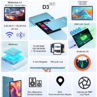 Tablet DMOAO 10 palců s Androidem 12 a 5G Wi-Fi, HD tablet s 8 GB RAM + 64 GB ROM TF 1 TB , GPS, 8 jader 2,0 GHz, Bluetooth 5.0